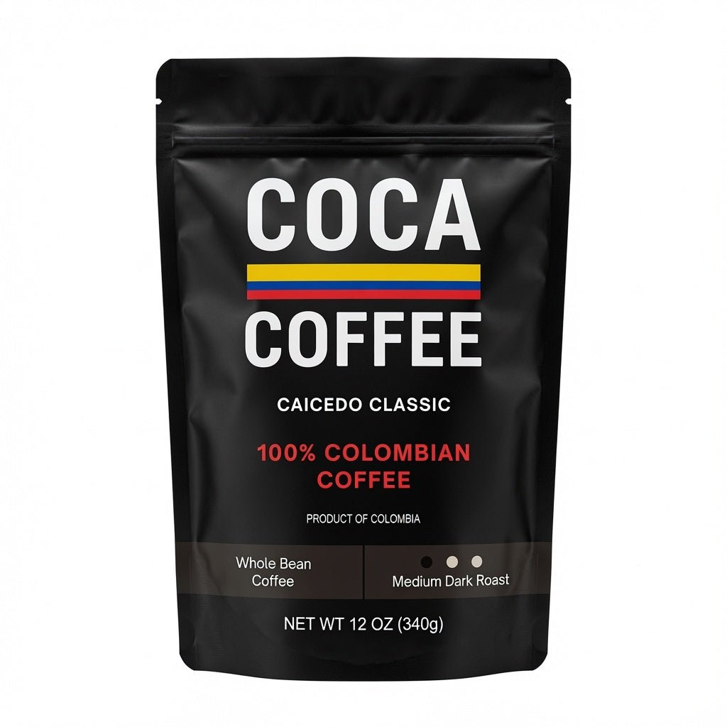 Coca Coffee Caicedo Classic medium-dark whole bean coffee, 12 ounce bag